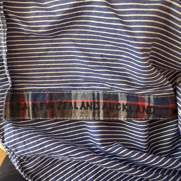 New Zealand Auckland Flip Cuff Long Sleeve Striped Button Down Shirt Size XXL - Picture 10 of 13